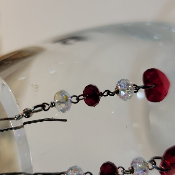 Handmade Crystal with Heart earrings - Picture 2 of 4